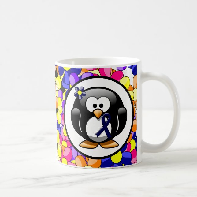 Caneca De Café Pinguim de fita azul escura (Direita)