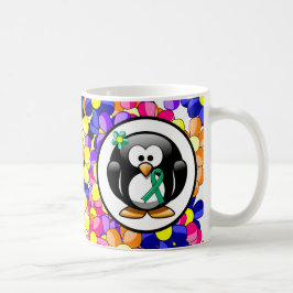 Caneca De Café Pinguim de Fita de Consciência Jade