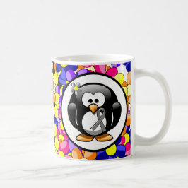 Caneca De Café Pinguim de Fita de Sensibilização das cinzas