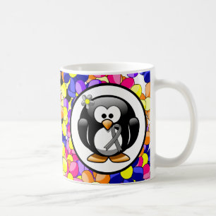 Caneca De Café Pinguim de Fita de Sensibilização das cinzas