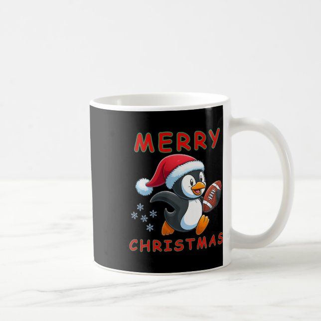Caneca De Café Pinguim de Futebol de Natal bonito (Direita)