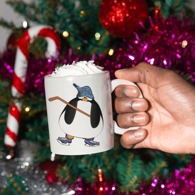 Caneca De Café Pinguim de Hóquei (Criador carregado)