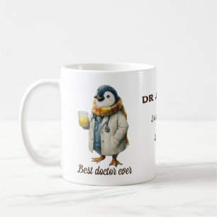Caneca De Café Pinguim de Inverno Personalizado “Melhor Médico de