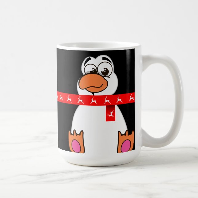 Caneca De Café Pinguim de Natal animado (Direita)