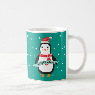 Caneca De Café Pinguim de Natal Bonito e Pesonizado