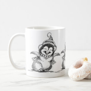Caneca De Café Pinguim de Natal Fofo, Pássaro Bebê Feliz
