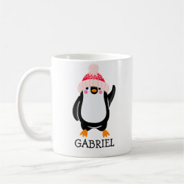 Caneca De Café Pinguim de Natal Gelado Personalizado em Chapéu Ve