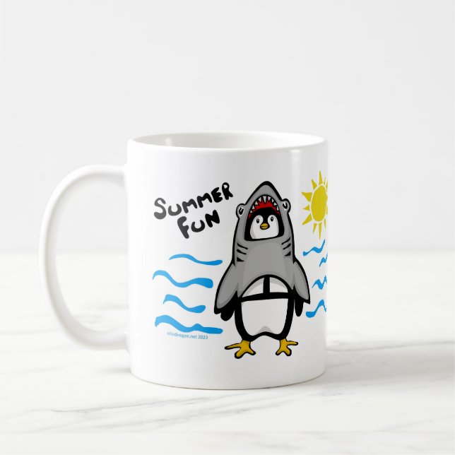 Caneca De Café Pinguim de tubarão-treta-de-verão (Esquerda)