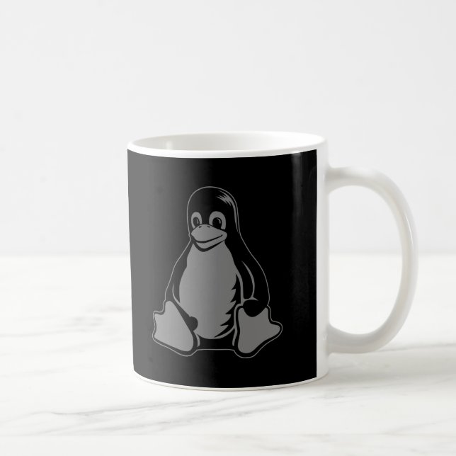 Caneca De Café Pinguim de Tux - (Linux, Open Source, Copyleft, (Direita)