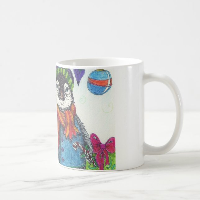 Caneca De Café Pinguim do bebê do feriado (Direita)