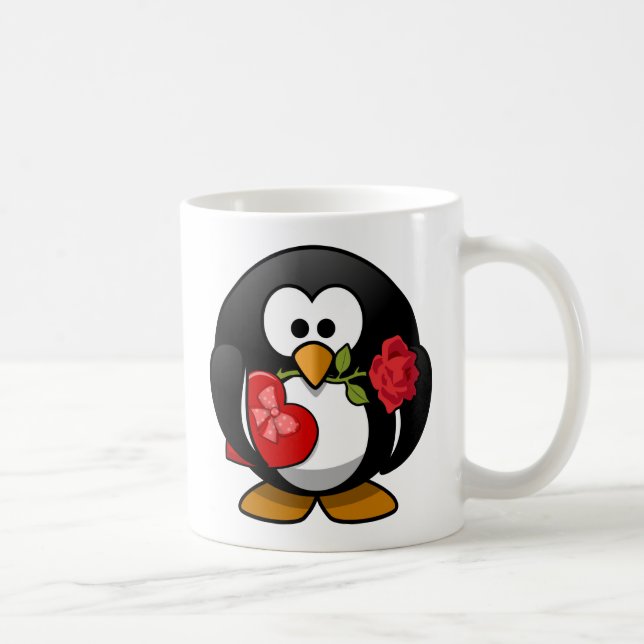 Caneca De Café Pinguim do feliz dia dos namorados (Direita)