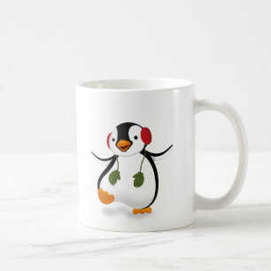 Caneca De Café Pinguim engraçado bonito do inverno