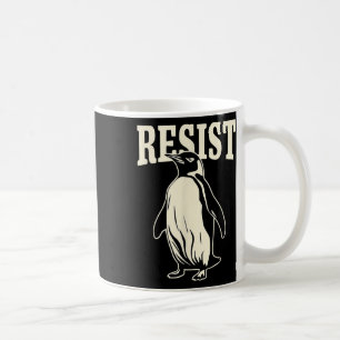 Caneca De Café Pinguim Engraçado Resiste Pinguins em Protesto Con