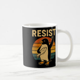 Caneca De Café Pinguim Engraçado Resiste Pinguins em Protesto Con