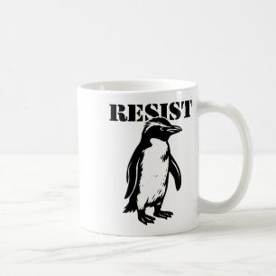 Caneca De Café Pinguim engraçado resiste protesto contra tarifas