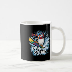 Caneca De Café Pinguim Esportes De Inverno Snowboard E Ski A