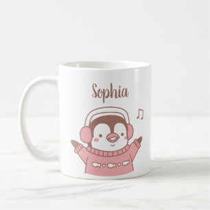 Caneca De Café Pinguim Fofo de Suéter, Neto Personalizado