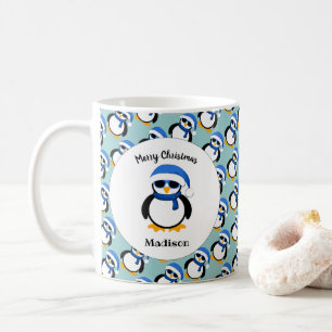 Caneca De Café Pinguim legal bonito no inverno Personalizar