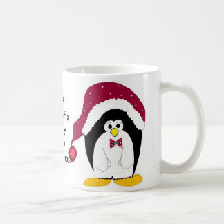 Caneca De Café Pinguim Legal de Chapéu Vermelho