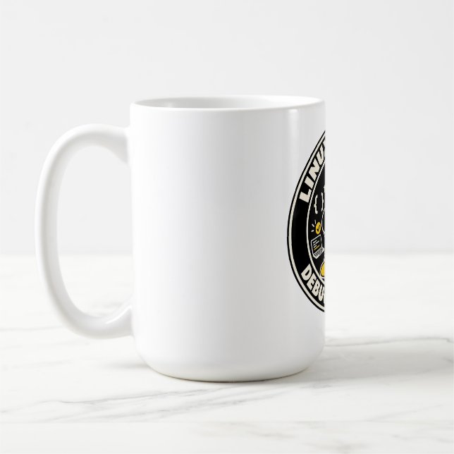 Caneca De Café Pinguim Linux Tux Fanart - Mestre Dojo (Esquerda)