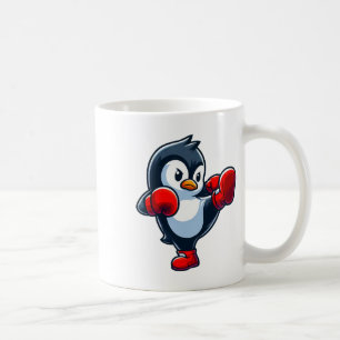 Caneca De Café Pinguim Lutador de Boxe de Desenho Animado Legal