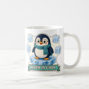 Caneca De Café Pinguim Math É Legal com Cubos de Símbolos Matemát