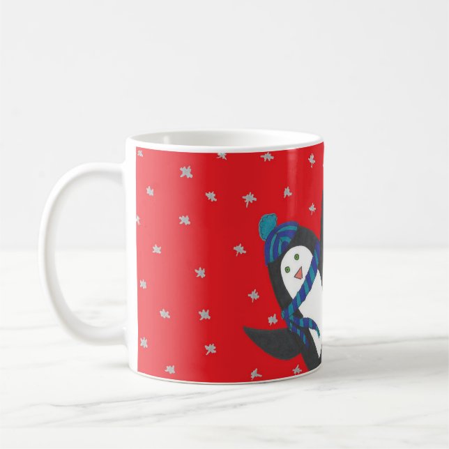 Caneca De Café Pinguim Natal (Esquerda)
