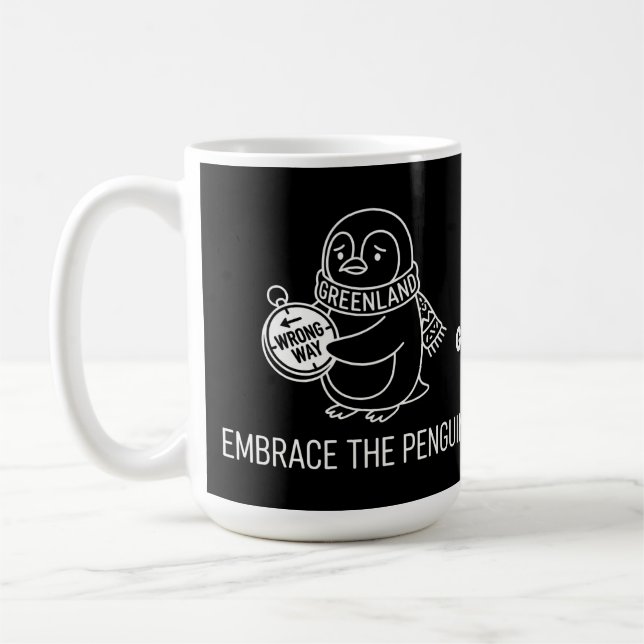 Caneca De Café Pinguim Perdido da Groenlândia Embrassa o Caminho  (Esquerda)