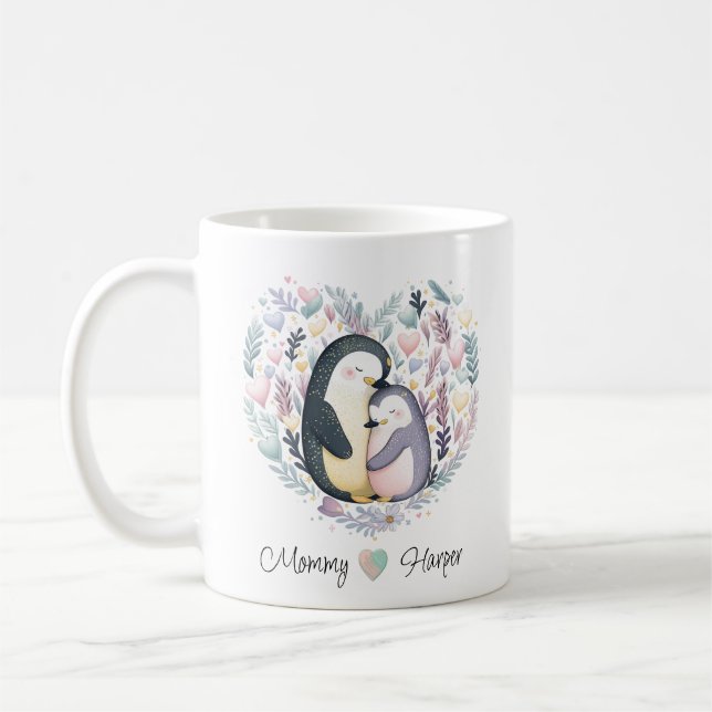 Caneca De Café Pinguim Personalizado Adorando Mug (Esquerda)
