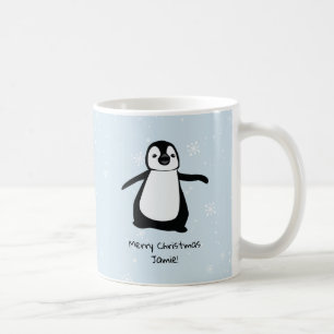 Caneca De Café Pinguim Personalizado Neve de Natal