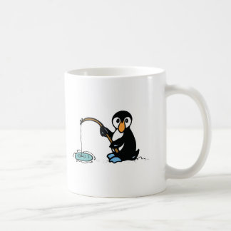 Caneca De Café pinguim pescador fofo