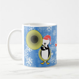 Caneca De Café Pinguim Pinguim Tuba de Natal Personalizável
