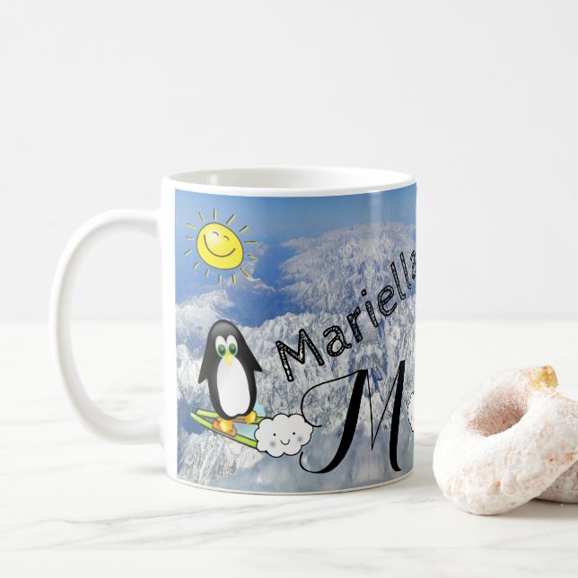 Caneca De Café Pinguim Pinton Sun Mug (Com Donut)