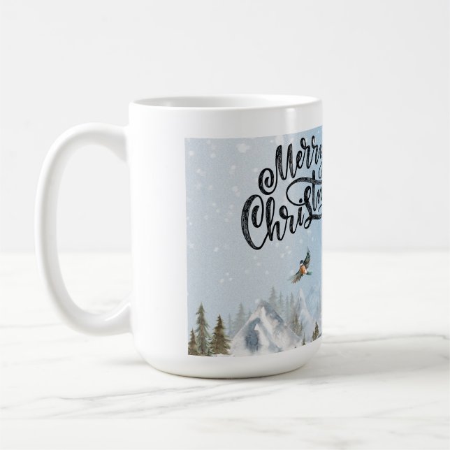 Caneca De Café Pinguim Russo Tradicional de inverno Feliz Natal (Esquerda)