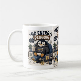 Caneca De Café Pinguim Sem Energia Mentalmente de Férias CozyPeng