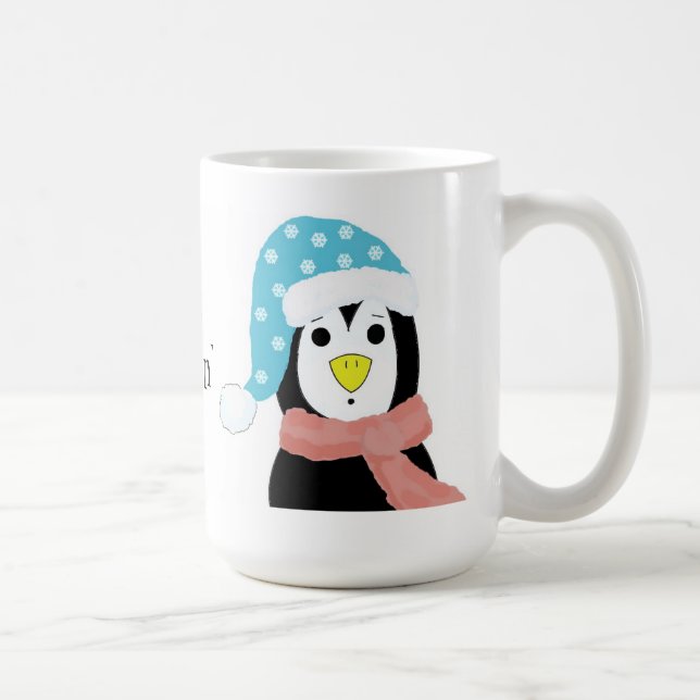 Caneca De Café Pinguim Surpreso - Só Relaxando (Direita)