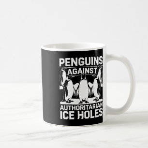 Caneca De Café Pinguins Contra Furos De Gelo Autoritários Resiste