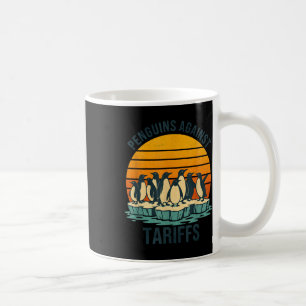 Caneca De Café Pinguins contra Tarifas AntiTarifas Funny Pengui