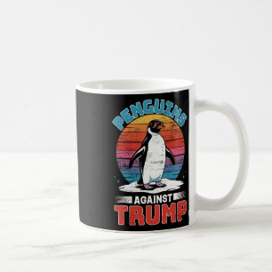 Caneca De Café Pinguins Contra Trump Penguin Flippers Up Anti Tr