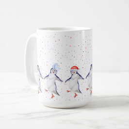 Caneca De Café Pinguins Dançantes Bonitos Natal