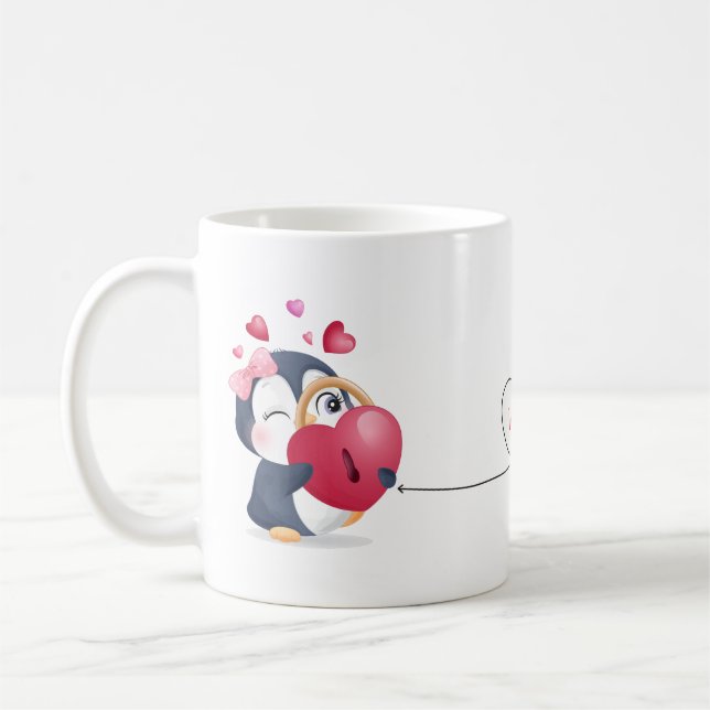 Caneca De Café Pinguins de café personalizados (Esquerda)
