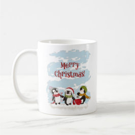Caneca De Café Pinguins de Natal