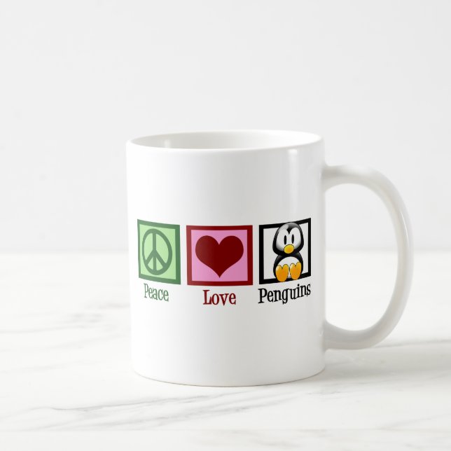 Caneca De Café Pinguins de Paz e Amor (Direita)