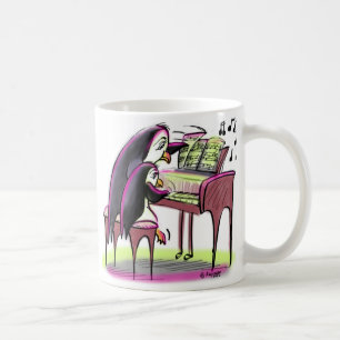 Caneca De Café pinguins do piano