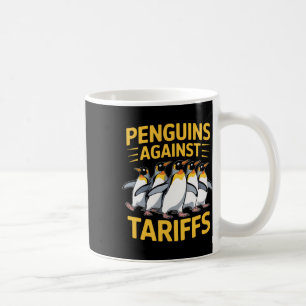 Caneca De Café Pinguins Engraçados Contra Tarifas Dia da Libertaç