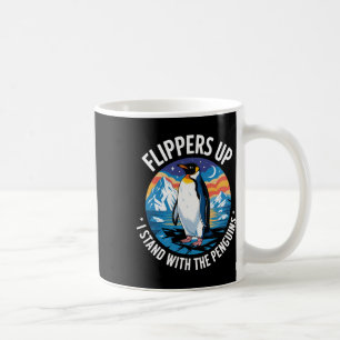 Caneca De Café Pinguins Engraçados Contra Tarifas Dia da Libertaç