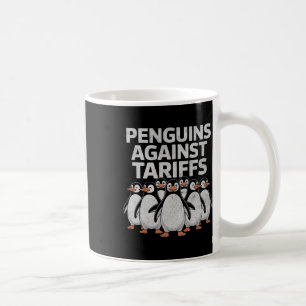 Caneca De Café Pinguins Engraçados Contra Tarifas Sarcástico Vint