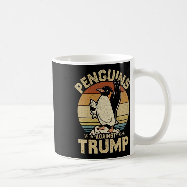 Caneca De Café Pinguins Pinguins Contra Pinguins Engraçados (Direita)