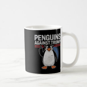 Caneca De Café Pinguins Pinguppers Para Cima Anti-Trump Resiste P