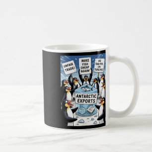 Caneca De Café Pinguins protestam contra direitos aduaneiros
